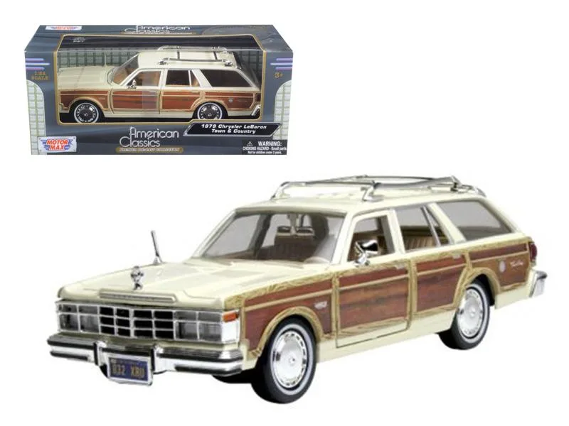 MOTORMAX MOTORMAX 1979 Chrysler Lebaron Town & Country Cream 1/24 Diecast Vehicle — product photo