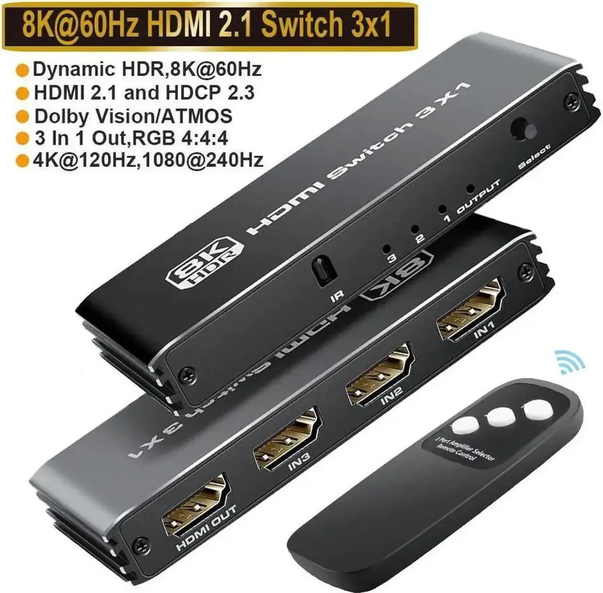 SMUGDESK SMUGDESK 3-in-1 Out HDMI 2.1 Switch 48Gbps 8K@60Hz 4K@120Hz — product photo
