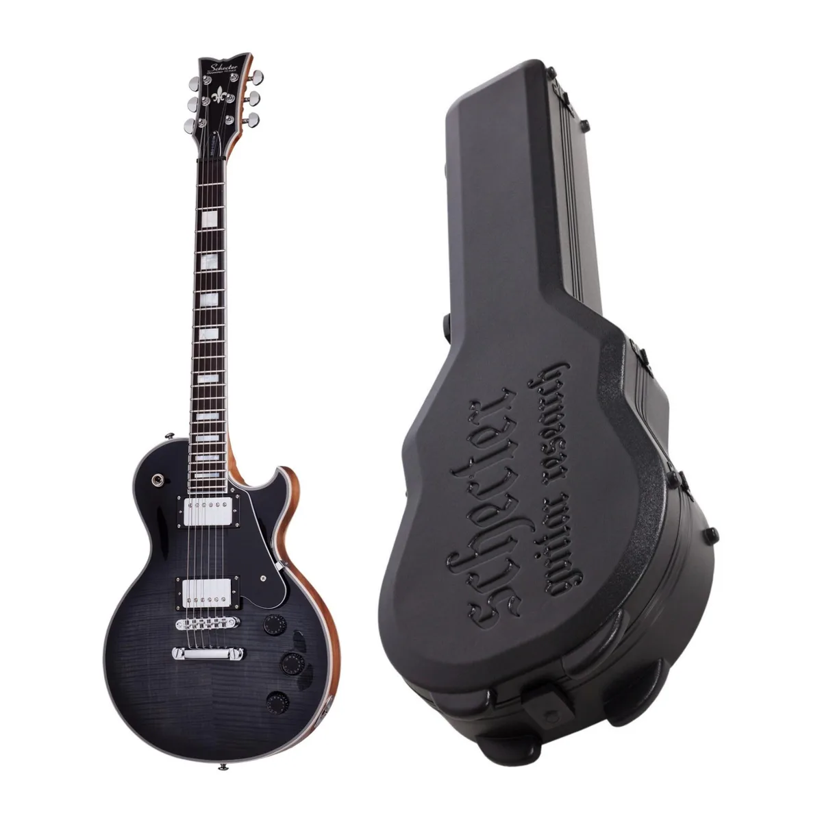 Schecter Schecter Solo-II Custom electric guitar Trans Black Satin with 1672 hard case — product photo