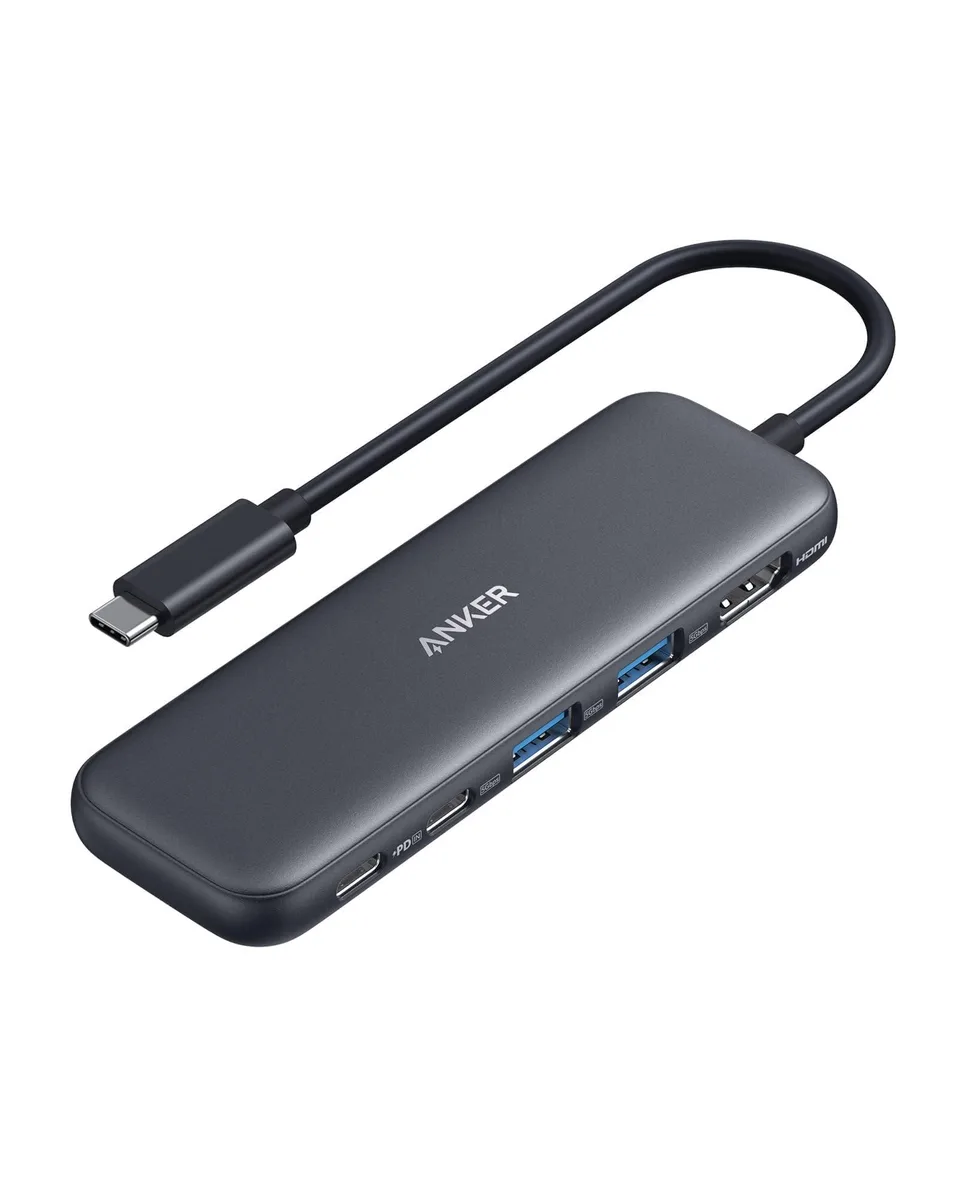 No Sew No Sew A8355011 5-in-1 USB display adapter 4K HDMI 5Gbps data 100W PD-In 85W pass-through black — product photo