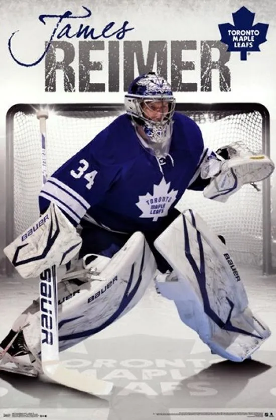 Poster print of Toronto Maple Leafs goalie J Reimer number 13 size 22 by 34 inches