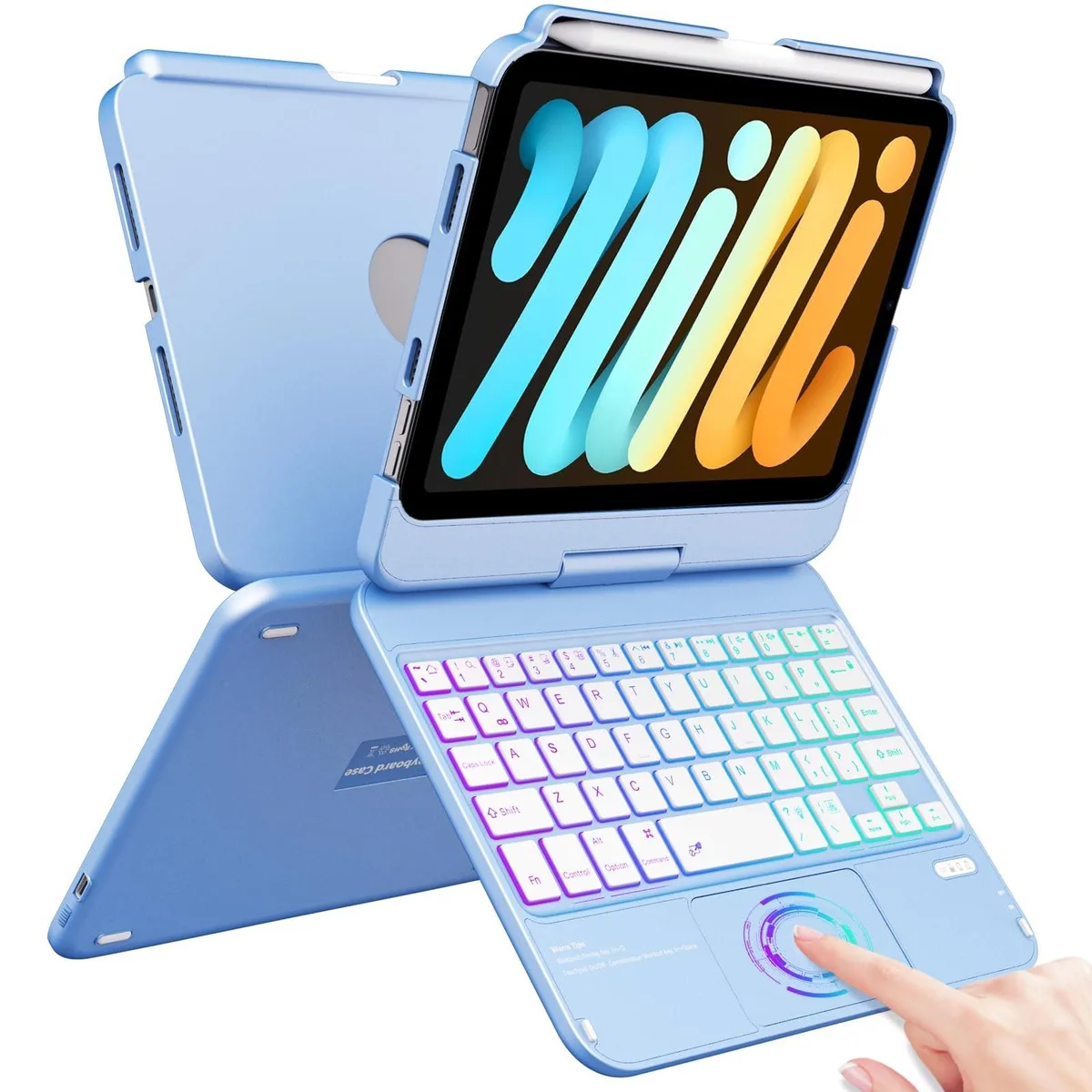 Avantalk Avantalk 2 in 1 Accessory iPad Mini 7/6 8.3 Blue 360 Swivel 7 Color Backlit — product photo