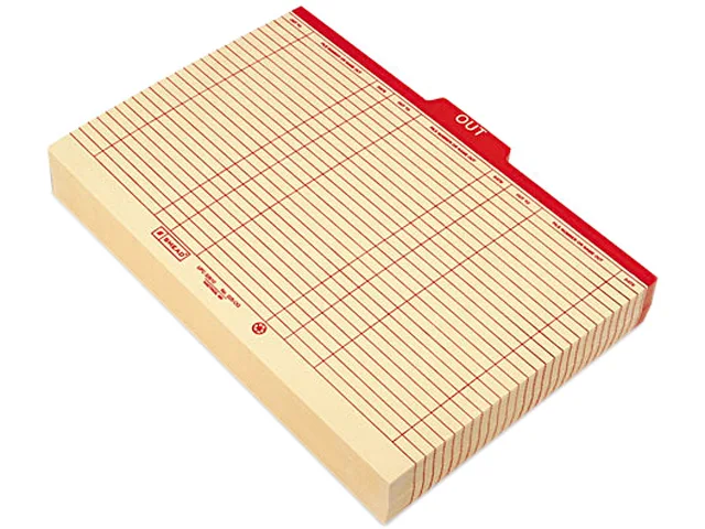 Smead Smead 53910 Charge-Out Record Guides, 1/5 Red "OUT" Tab, Manila, Legal, 100/Box accessory — product photo