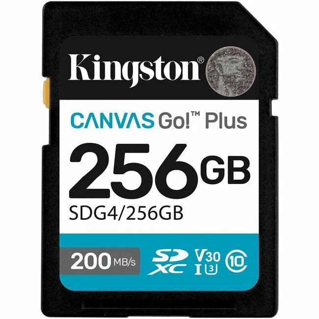 Kingston Technology Corp. Kingston Canvas Go! Plus 256 GB U3 V30 200/160 MB/s — product photo