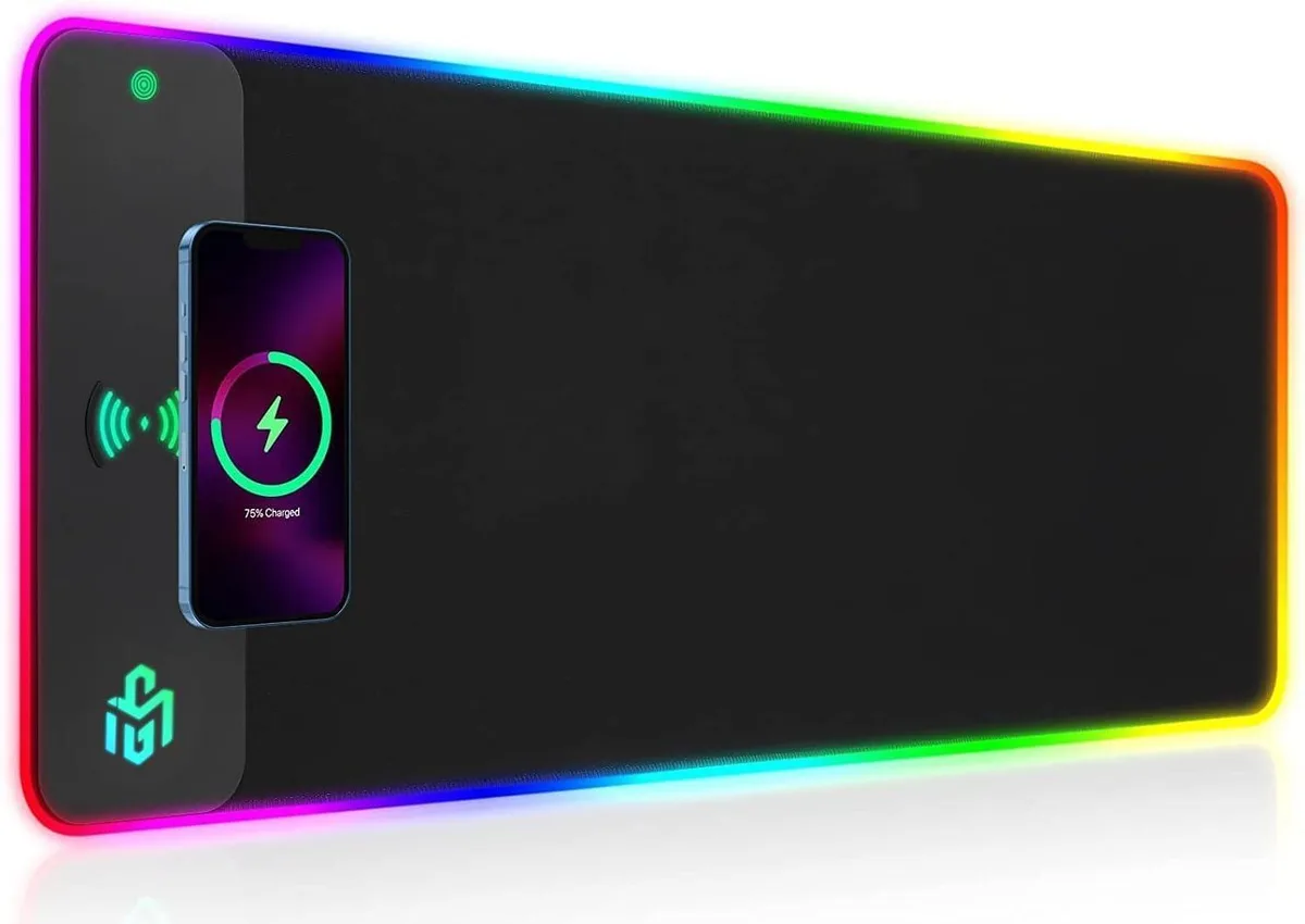 BAOFENG BAOFENG Wireless Charging RGB Mouse Pad 15W 800x300x4MM 10 Modes — product photo