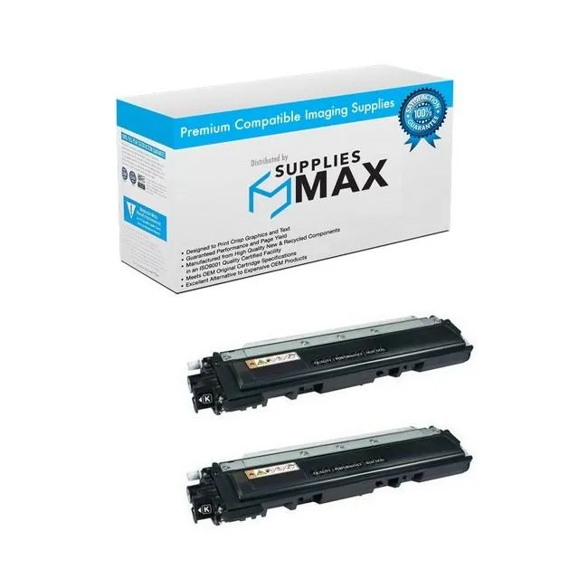 SuppliesMax SuppliesMax Black Toner Cartridge 2-Pack TN-210BK 2200 Pages — product photo