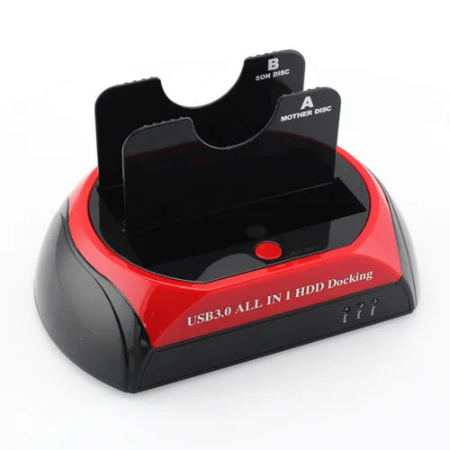 buytra buytra Dual Dock Station USB 3.0 Twin 3.5/2.5 SATA LED HDD Docking — product photo
