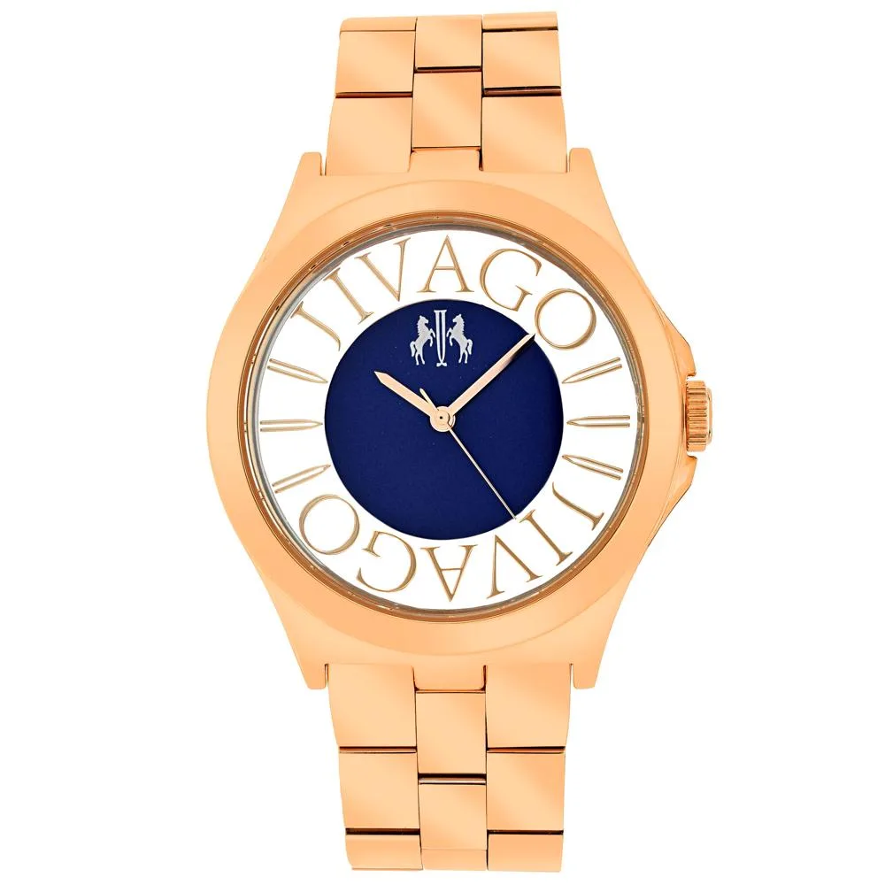 Unisex stainless-steel watch with black dial and bracelet