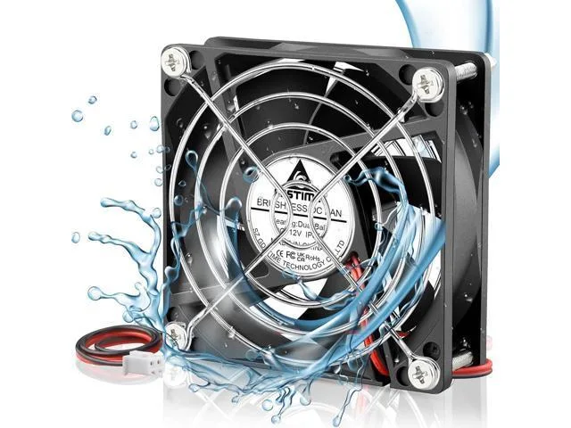 LORDWORLD LORDWORLD 80mm x 25mm 12V IP67 Industrial Cooling Fan — product photo