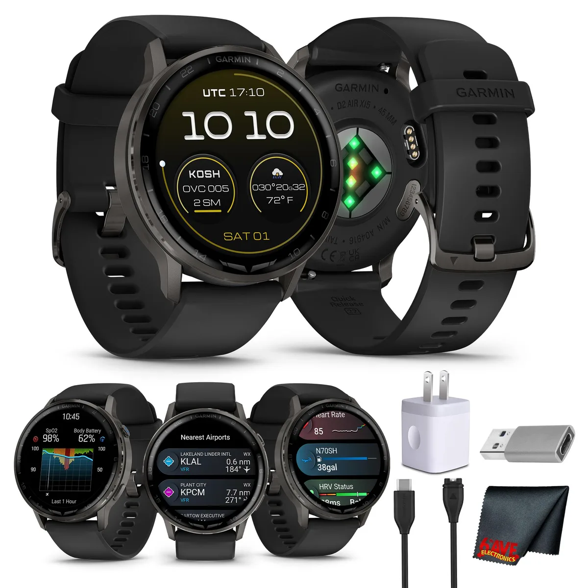Garmin Garmin D2 Air X15 Aviator Smartwatch Slate Black 1.4 AMOLED — product photo