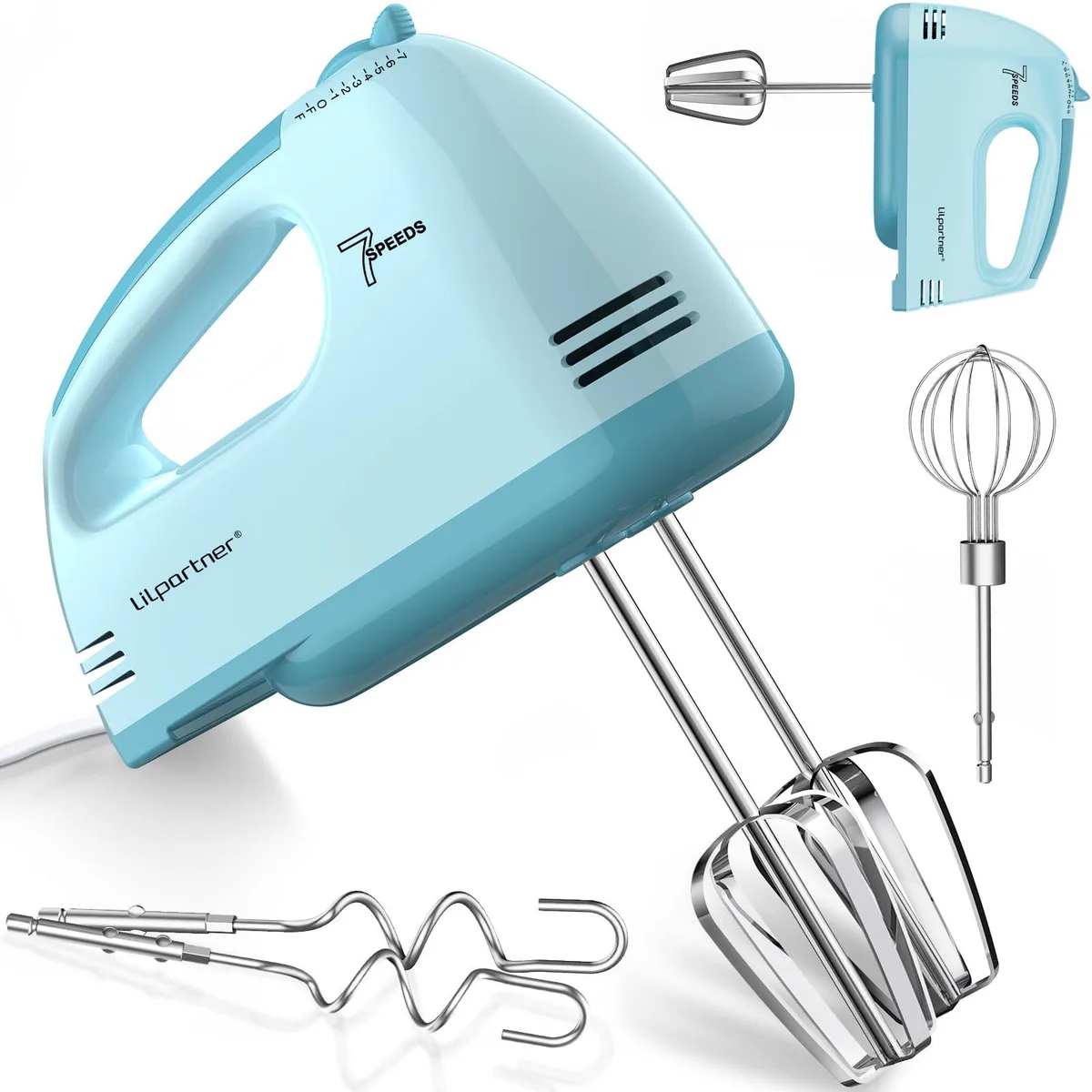 LILPARTNER 133 Hand Mixer Blue 7-Speed 5 Accessories 304 Stainless Steel 2026 — product photo