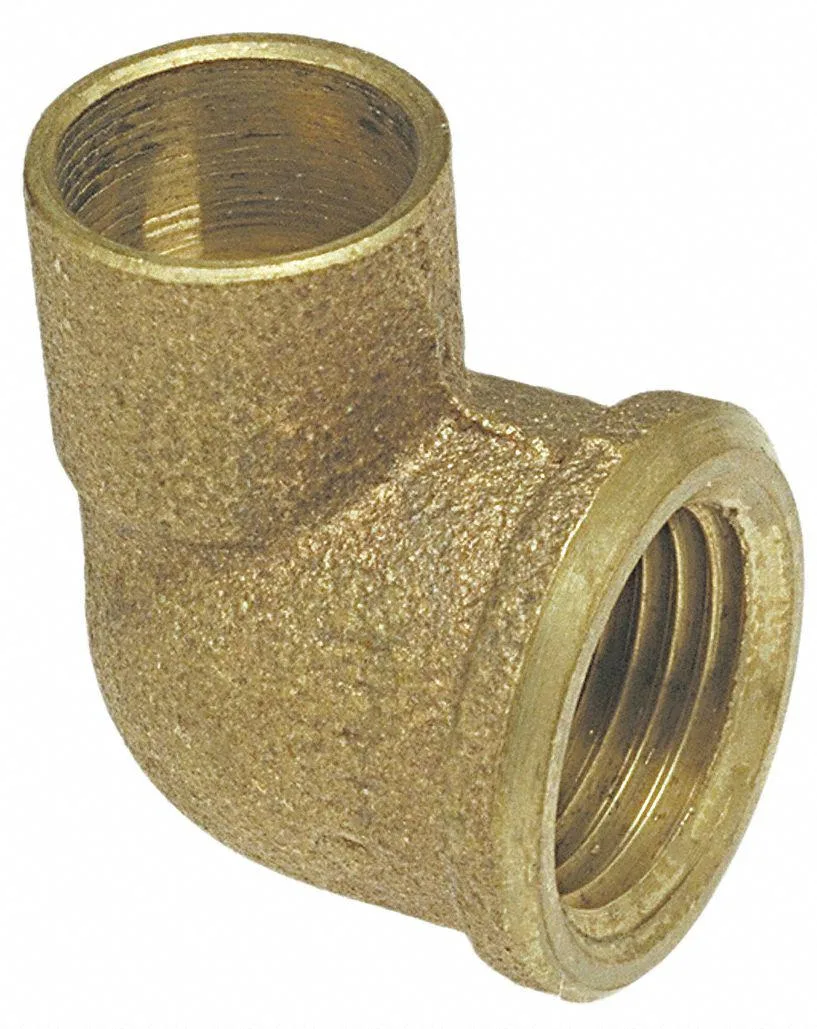 Bronze reducing elbow with cup and FNPT ends