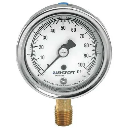 Ashcroft Ashcroft 351009AW02LVAC Vacuum Gauge 30in Hg 3-1/2in — product photo