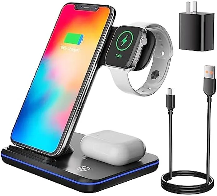TAURKENAM TAURKENAM 3-in-1 Wireless Charger 15W Black — product photo