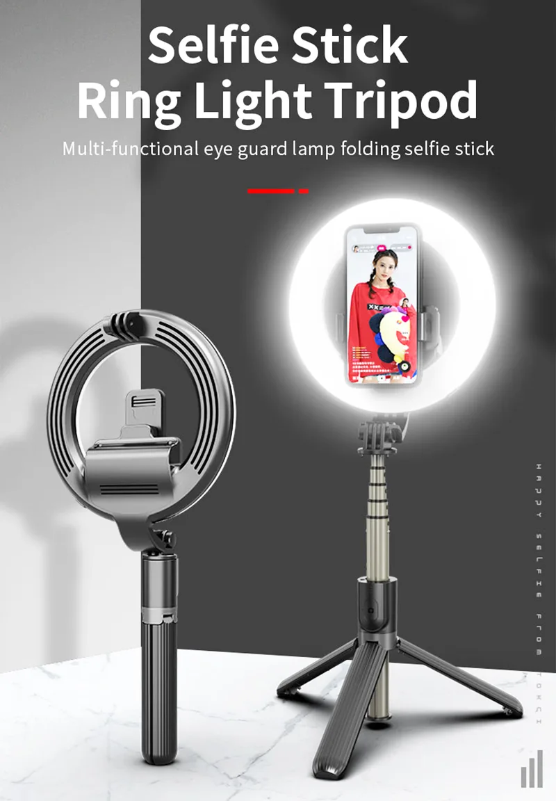 siroka siroka 5 inch LED ring light with tripod Bluetooth 4.0 — product photo
