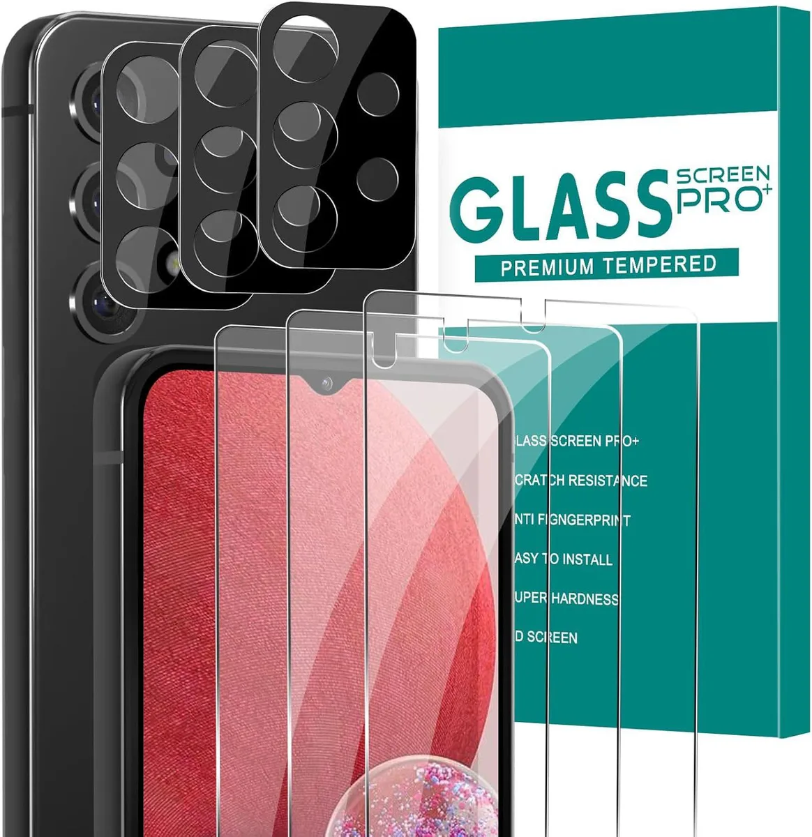 BONAEVER BONAEVER 3+3 Pack Screen Protector for Samsung Galaxy A13 6.5 inch — product photo