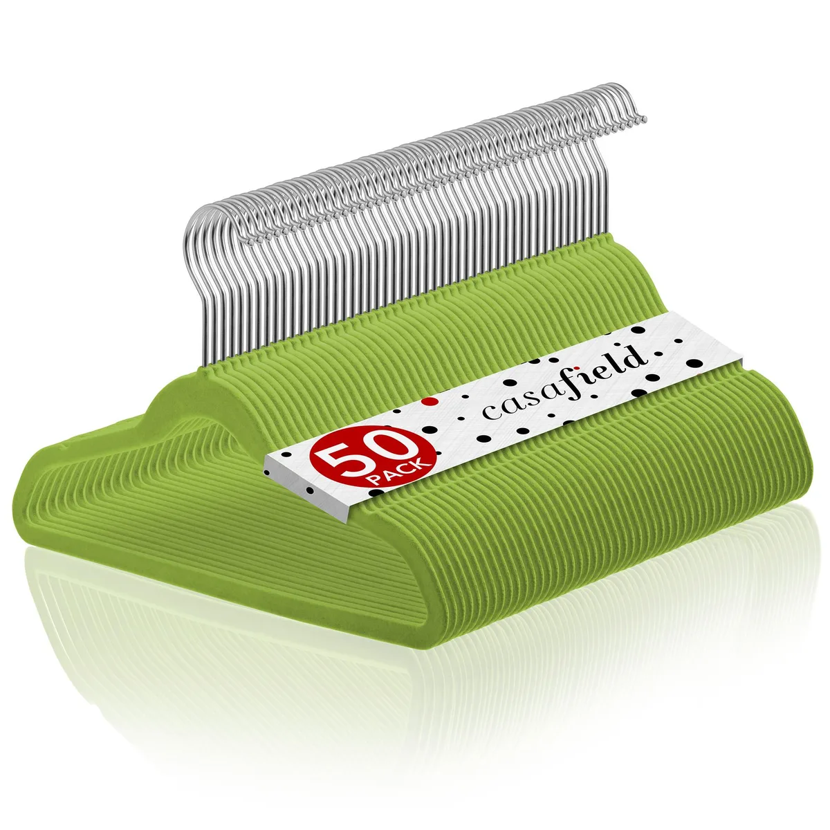 Casafield Casafield 50 Velvet Kids Hangers 14" Lime Green — product photo