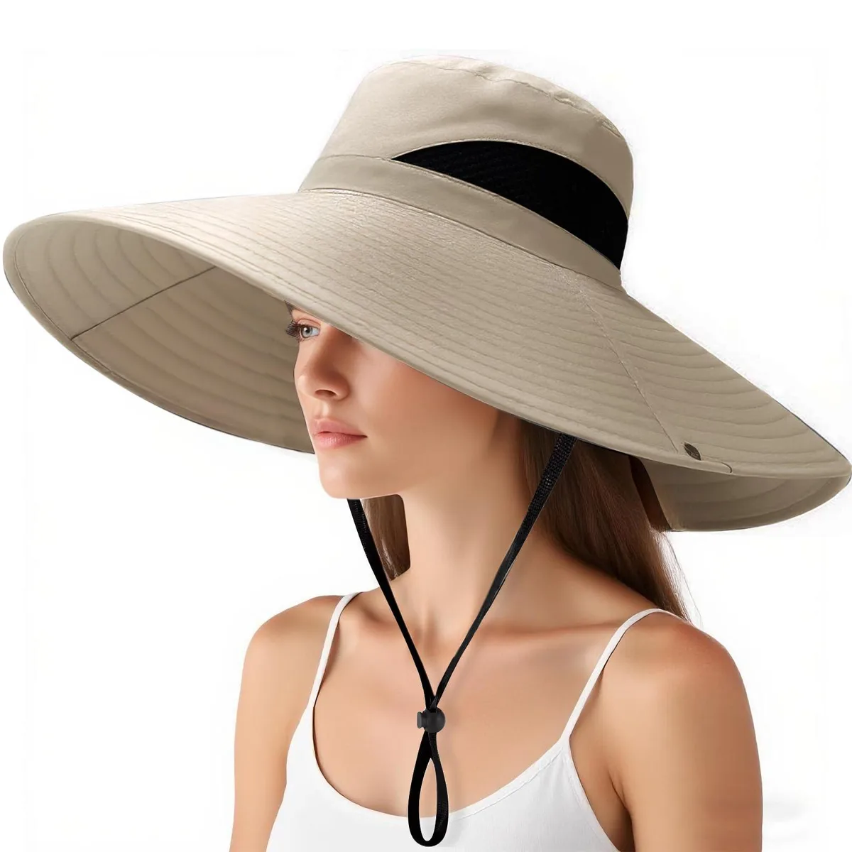  Safari Sun Hat UPF 50+ Wide Brim 4.7 inch Khaki 01 — product photo
