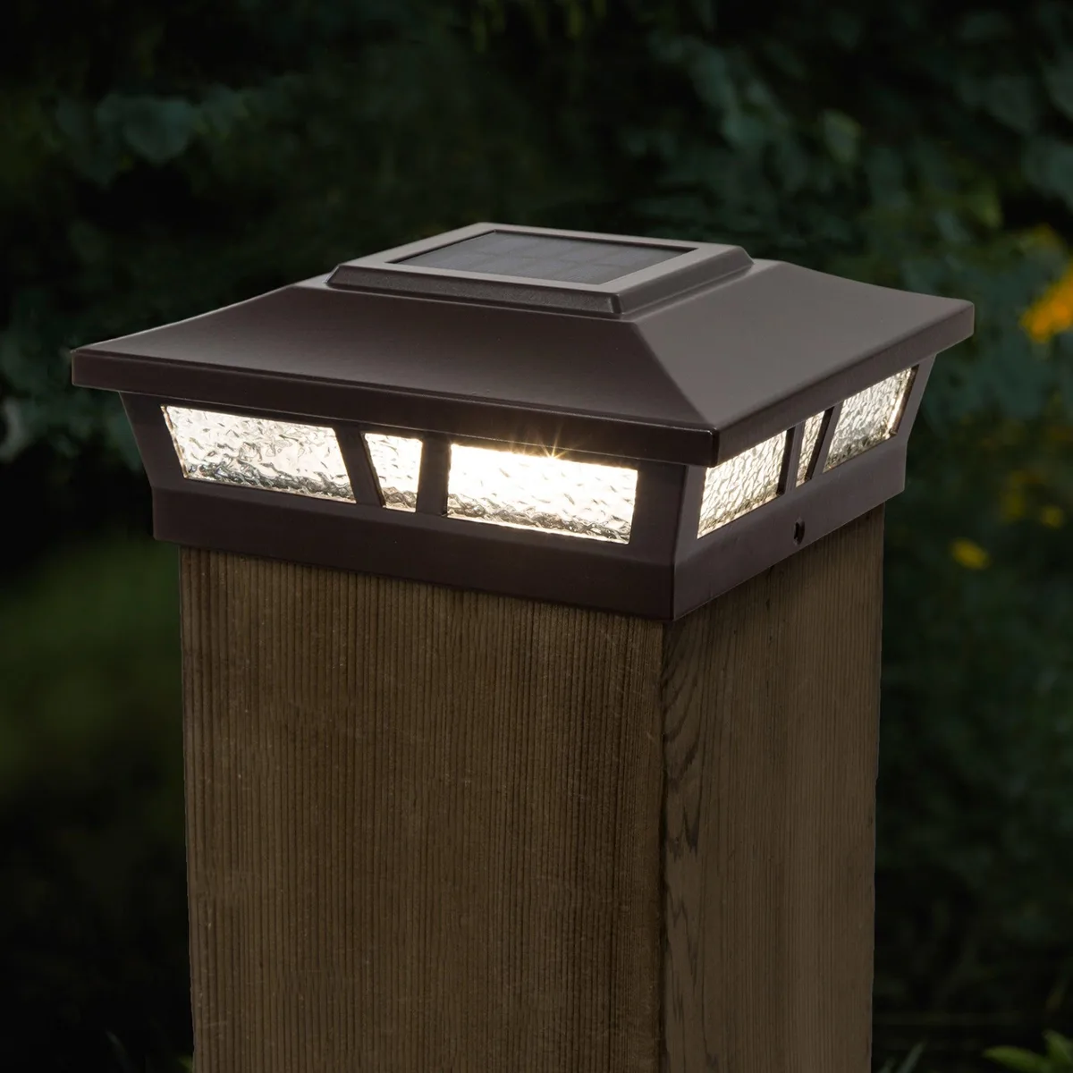 Classy Caps Mfg. Inc. Classy Caps Mfg. Inc. 6x6 Brown Aluminum Oxford Solar Post Cap 2 Pack — product photo