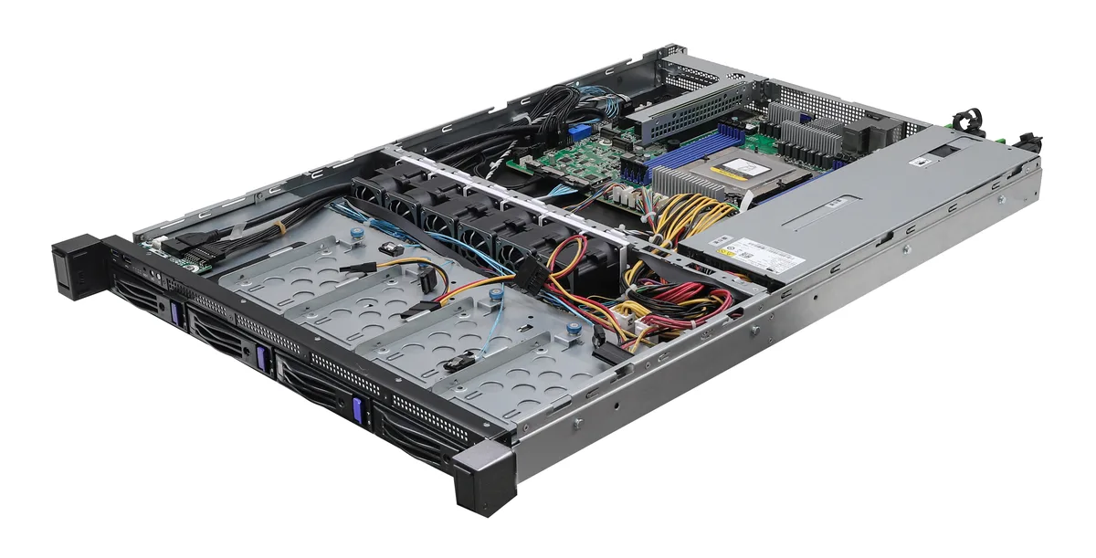 ASRock Rack ASRock Rack 1U4L-GENOA/2T barebone server 4×3.5" SATA 2×10GbE — product photo