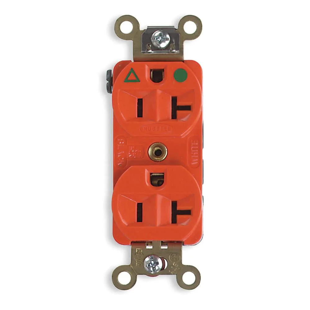 Hubbell Incorporated Hubbell Incorporated IG8300 20A 125V Orange Duplex Receptacle — product photo