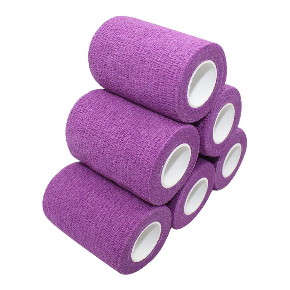 COMOmed COMOmed Self-Adherent Cohesive Bandage Latex Purple 3"x5 Yards 6 Rolls — product photo