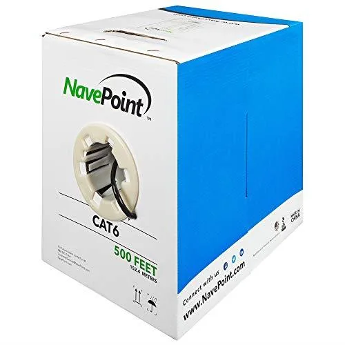 NavePoint NavePoint CAT6 CCA UTP Pull Box 500ft Black — product photo
