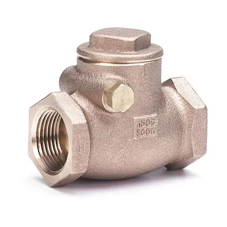 Bronze inline swing check valve with FNPT connections, 4.75 in overall length