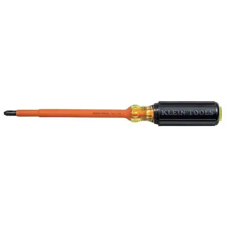 Klein Tools 6337INS insulated screwdriver with black oxide tip and orange insulated shank