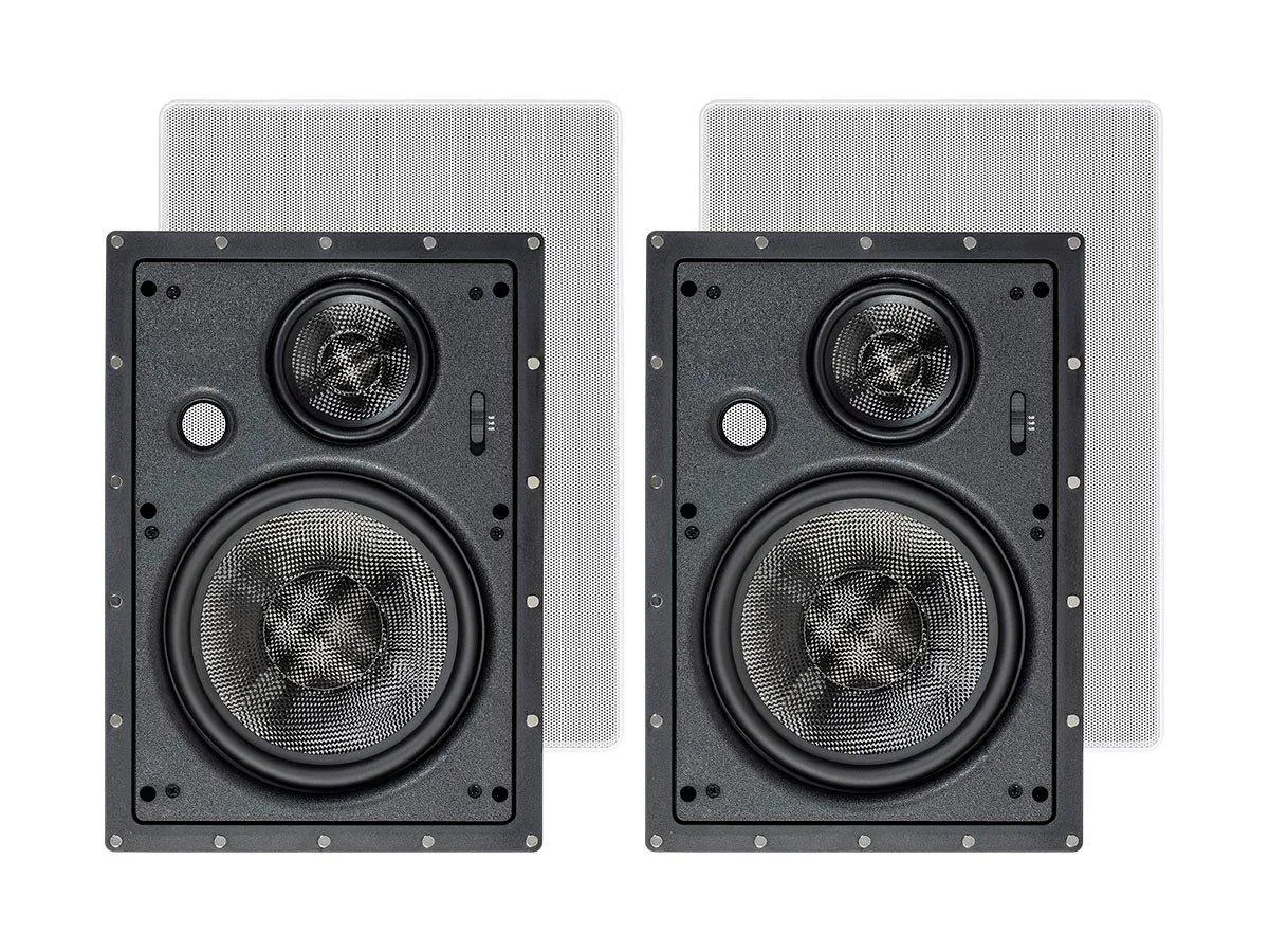 Monoprice Inc. Monoprice 134200 8 Inch 3-Way Carbon Fiber In-Wall Speaker Pair Alpha Series — product photo