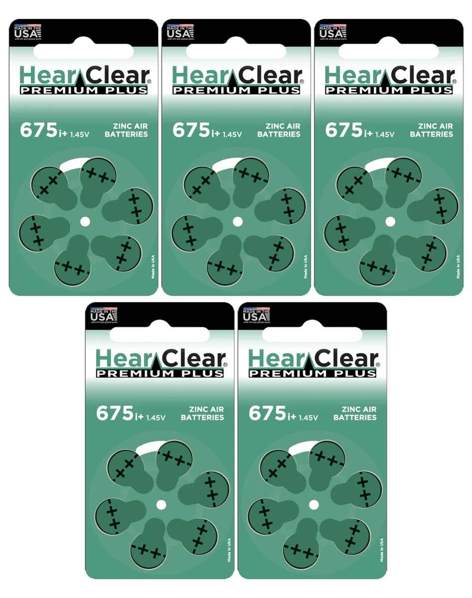 HearClear Battery HearClear Battery Size 675P Cochlear Implant Batteries Green Tab 30 Pack — product photo