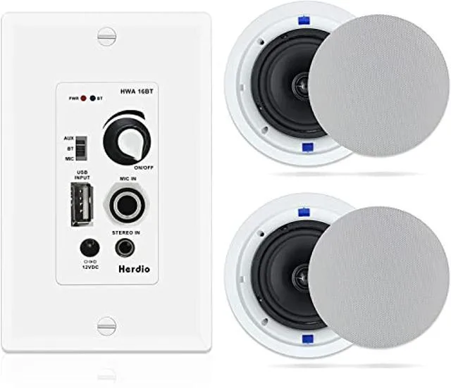 Universal Universal 6.5" 2-Way Car Speaker Pair 320W with Bluetooth Amplifier HCS-818 — product photo