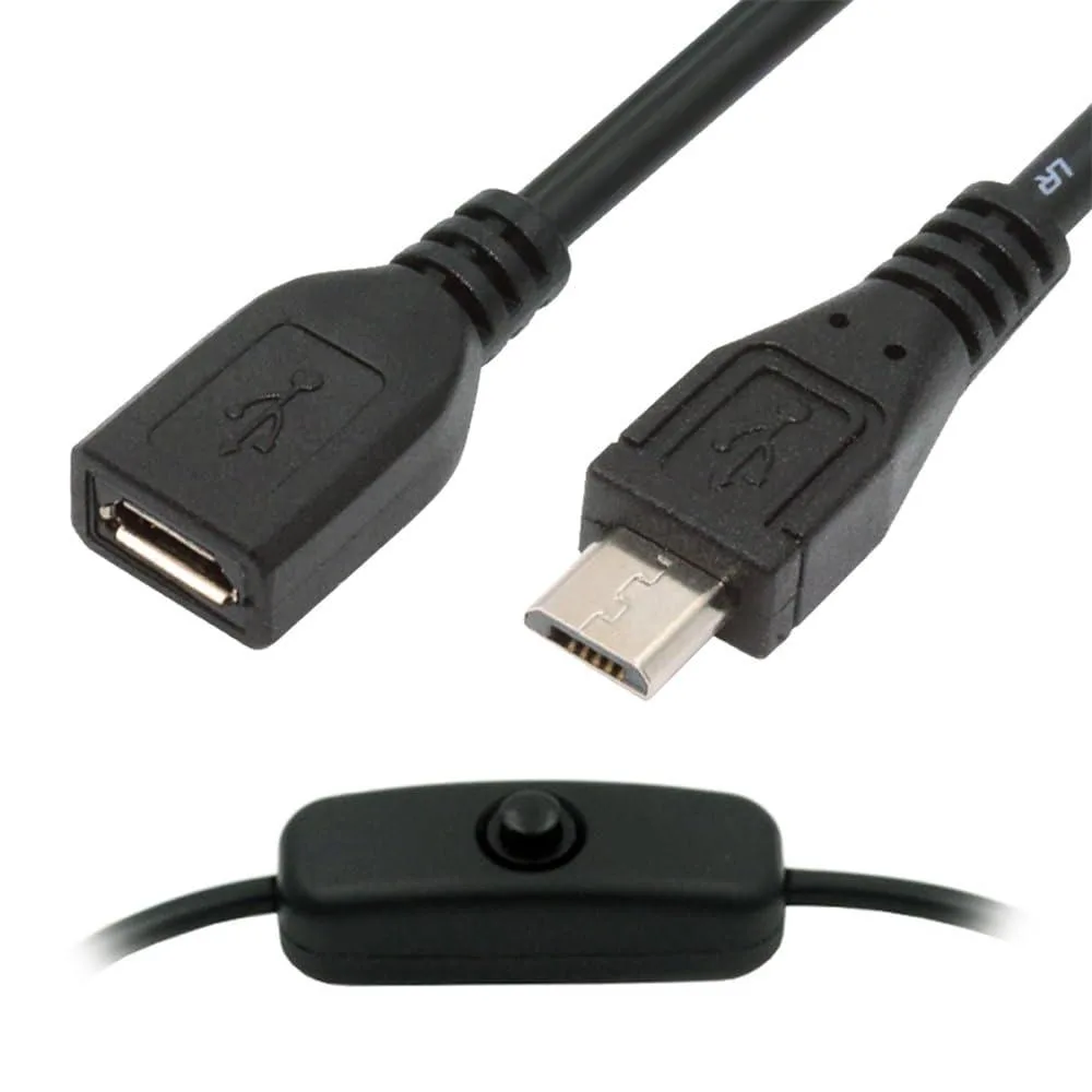 Fervit Fervit Micro USB 2.0 Switch Cable Power Button Male to Female — product photo