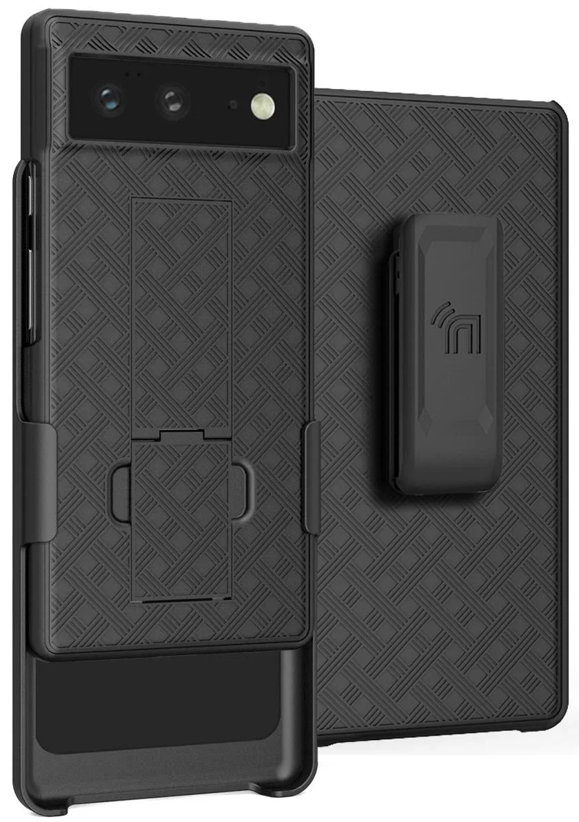 Nakedcellphone Nakedcellphone Kickstand Case + Belt Clip Holster Combo for Google Pixel 6, Black — product photo