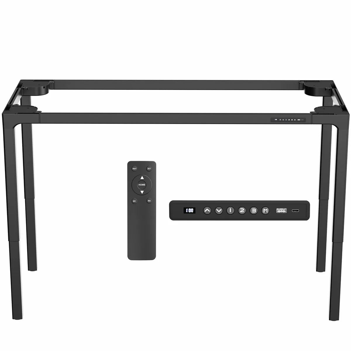 VIVO VIVO Black Electric Quad-Motor 4-Leg Standing Desk Frame 71x30 29.5-47 220 lbs — product photo