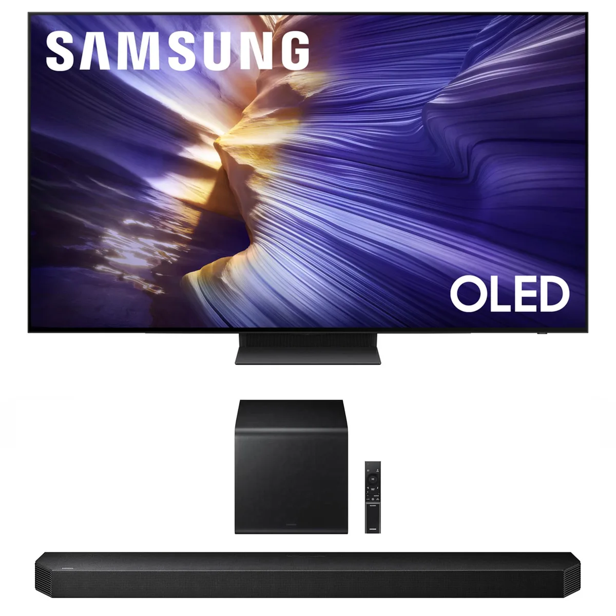 SAMSUNG SAMSUNG QN77S90FAFXZA 77" 4K OLED Smart TV + HW-Q800F 5.1.2 Soundbar (2025) — product photo
