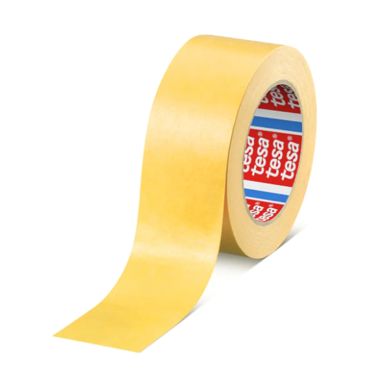 Roll of beige paper tape on a core, 2 inches wide