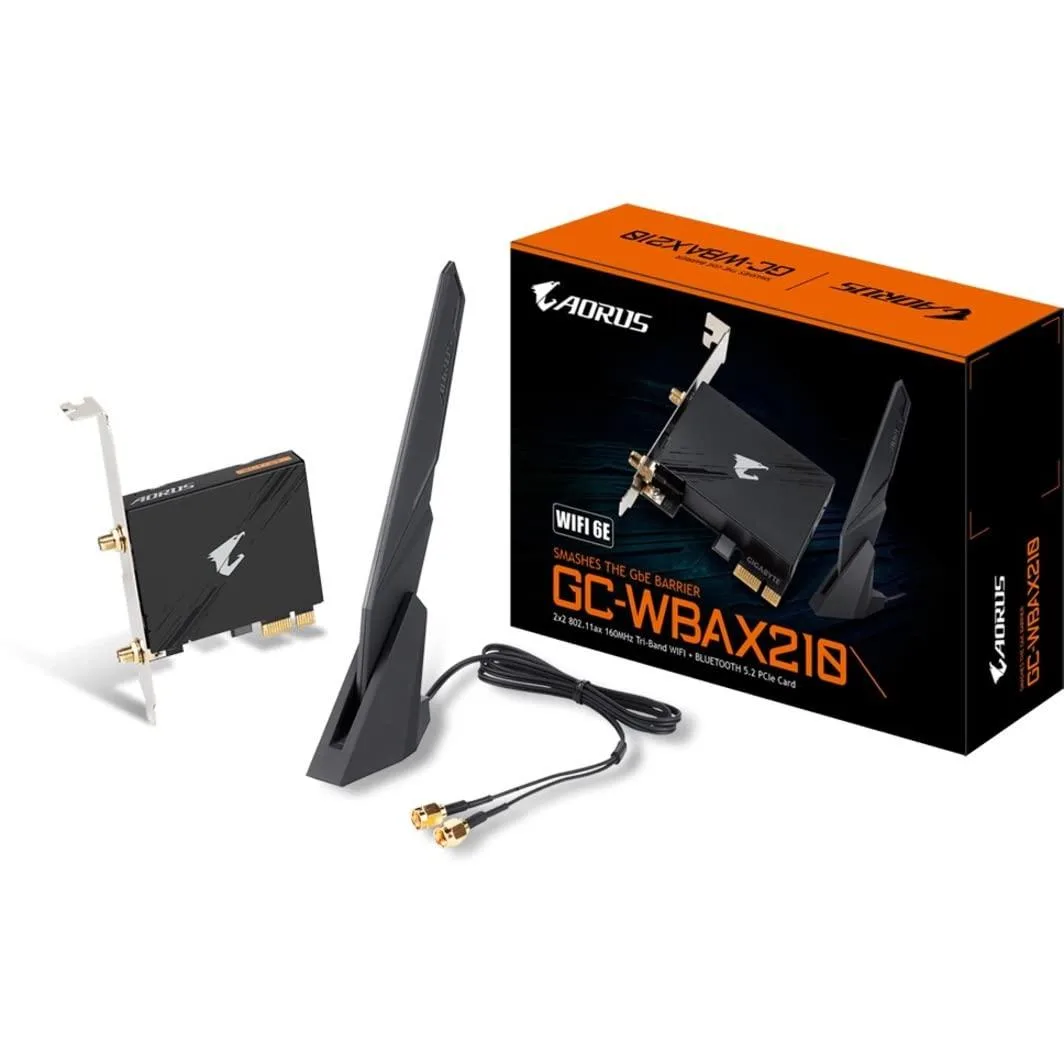 GIGABYTE GC-WBAX210 WiFi 6E Bluetooth 5.2 network card — product photo