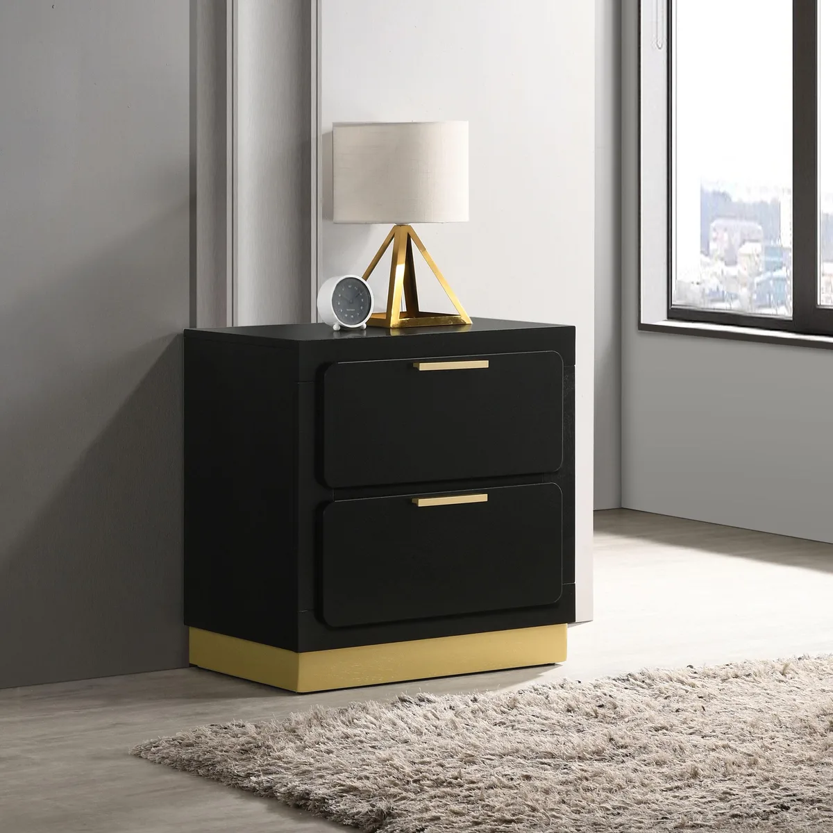 tuphen tuphen Sophia Black 2-drawer Nightstand 23.5x22.75x14.75 in — product photo