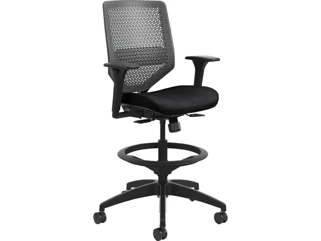 HON HON SVSR1ACLC10T Solve Mid-Back Task Stool ReActiv Back Black 53.00" 29.80" 29.00" 300 lbs — product photo