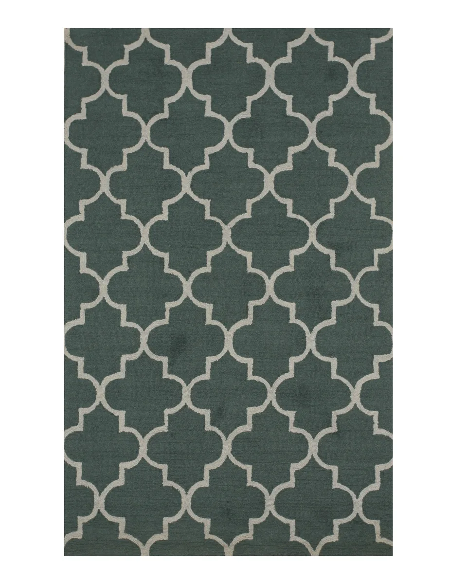 EORC EORC Hand-tufted Wool Moroccan Rug 5' x 7' Green — product photo
