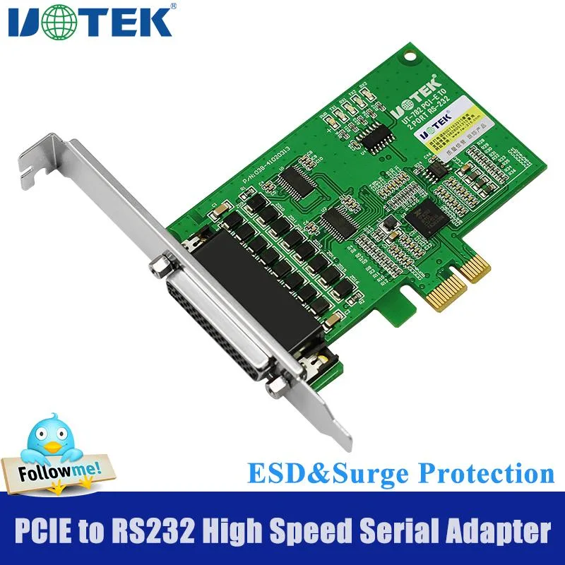 UOTEK UOTEK UT-782 PCIe to RS-232 2-port serial card DR44 — product photo