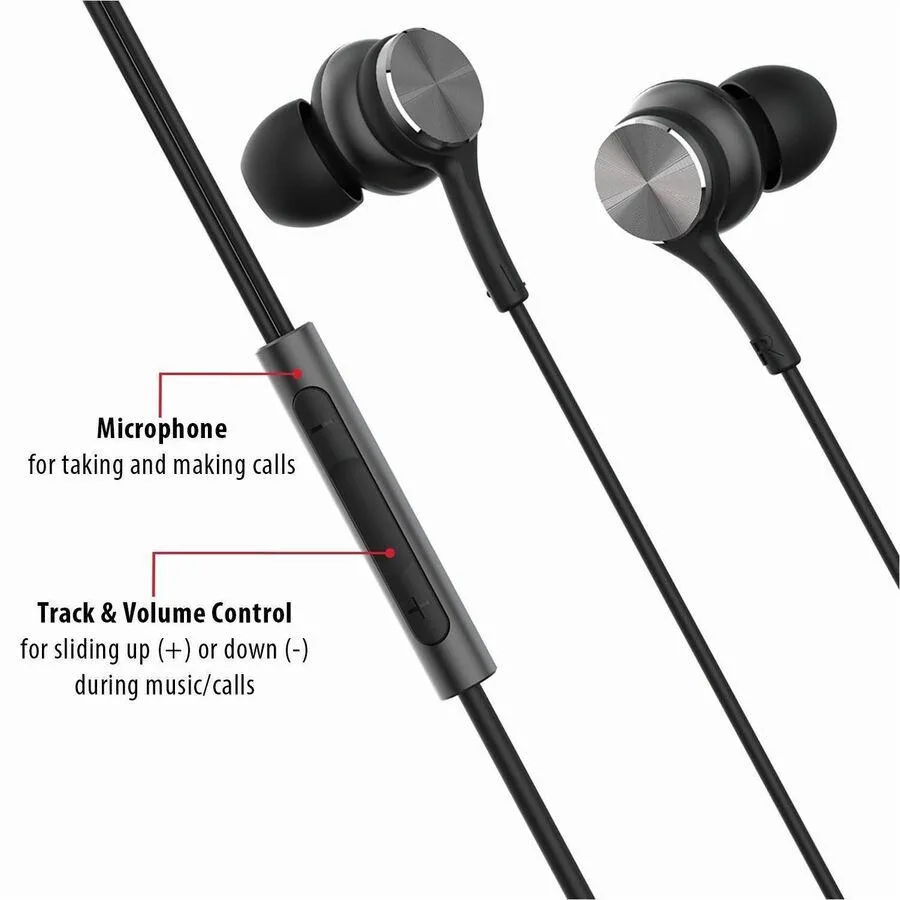 maxell maxell 197299 USB-C Earbuds 32 Ohm 20-20 kHz 3.94 ft Black accessory — product photo