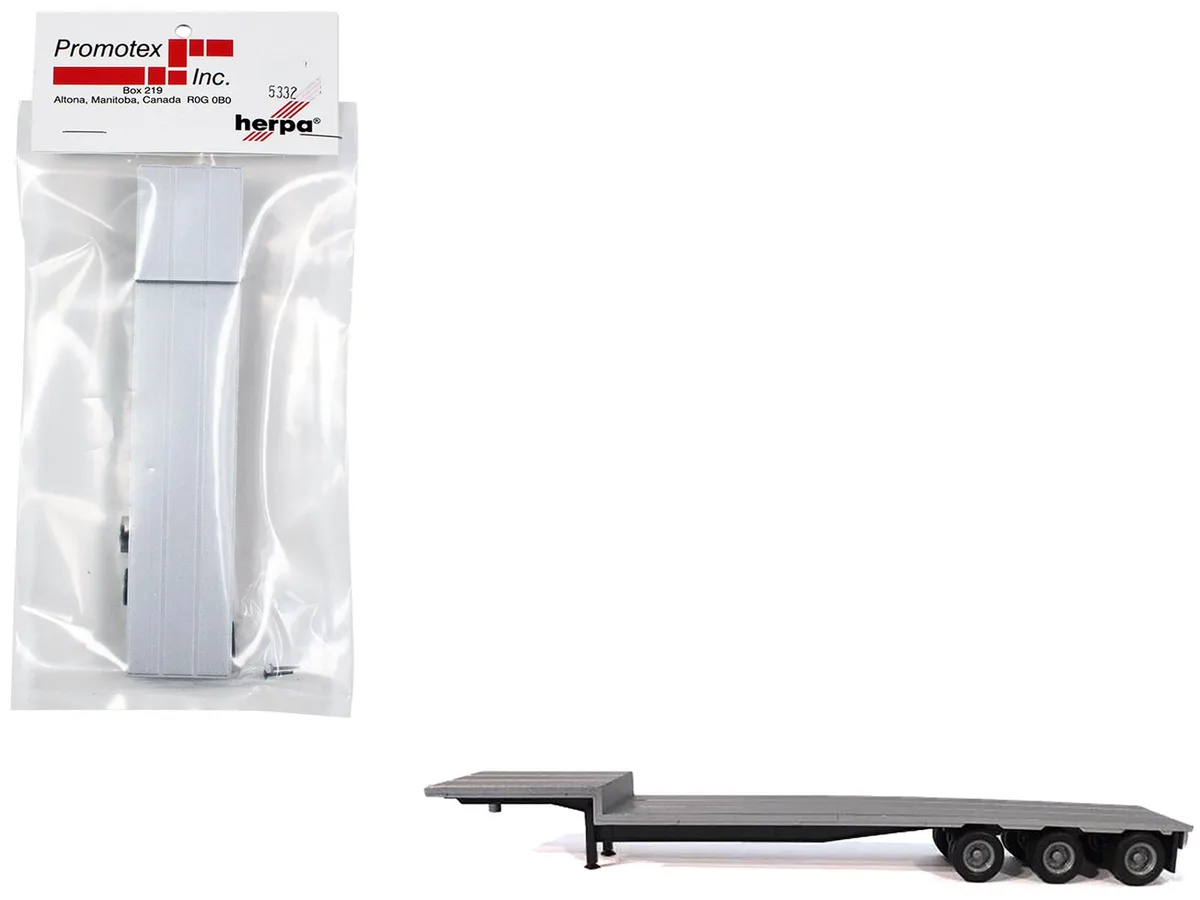 Promotex Promotex 3-Axle Dropdeck Flatbed Trailer Silver Top 1/87 — product photo