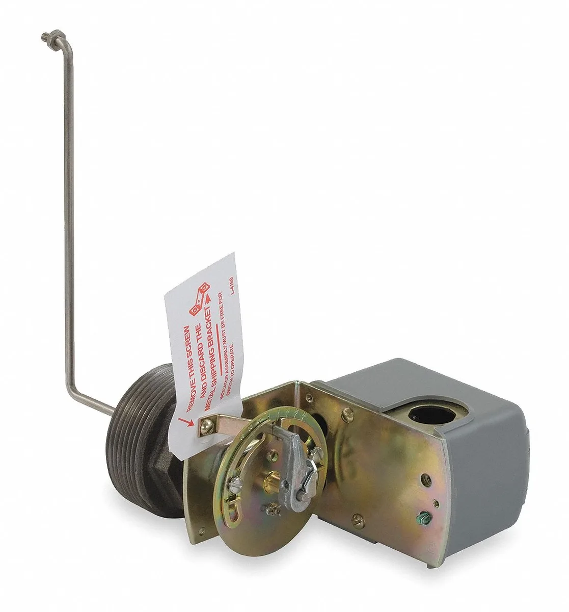 Stainless steel float on stem, threaded tank fitting, compact switch housing