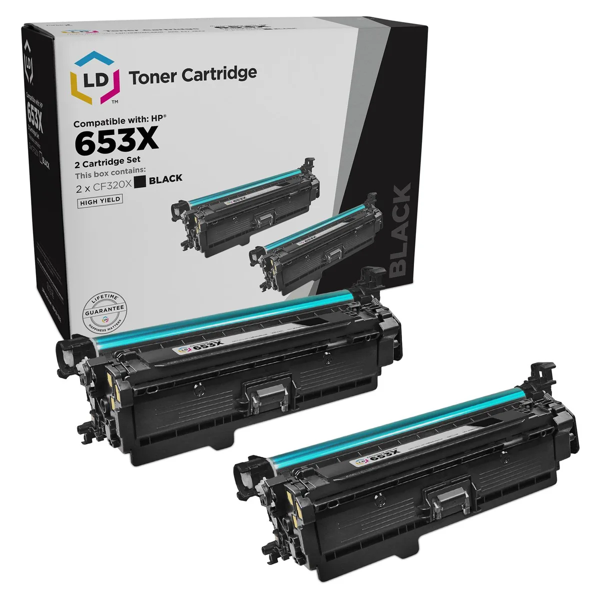 LD Products LD Products HP 653X CF320X High Yield Black Toner Cartridge 2 Pack — product photo