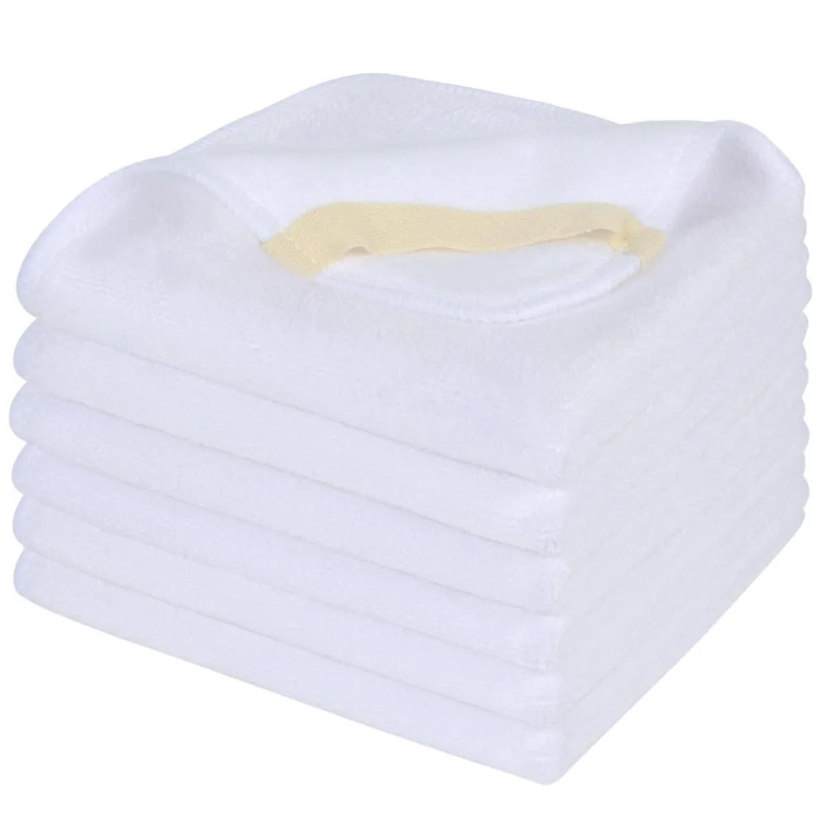  Microfiber Facial Cloths 12inch x 12inch White 6 pack — product photo