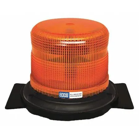 Amber LED flashing beacon round lens magnetic mount 12-24V DC