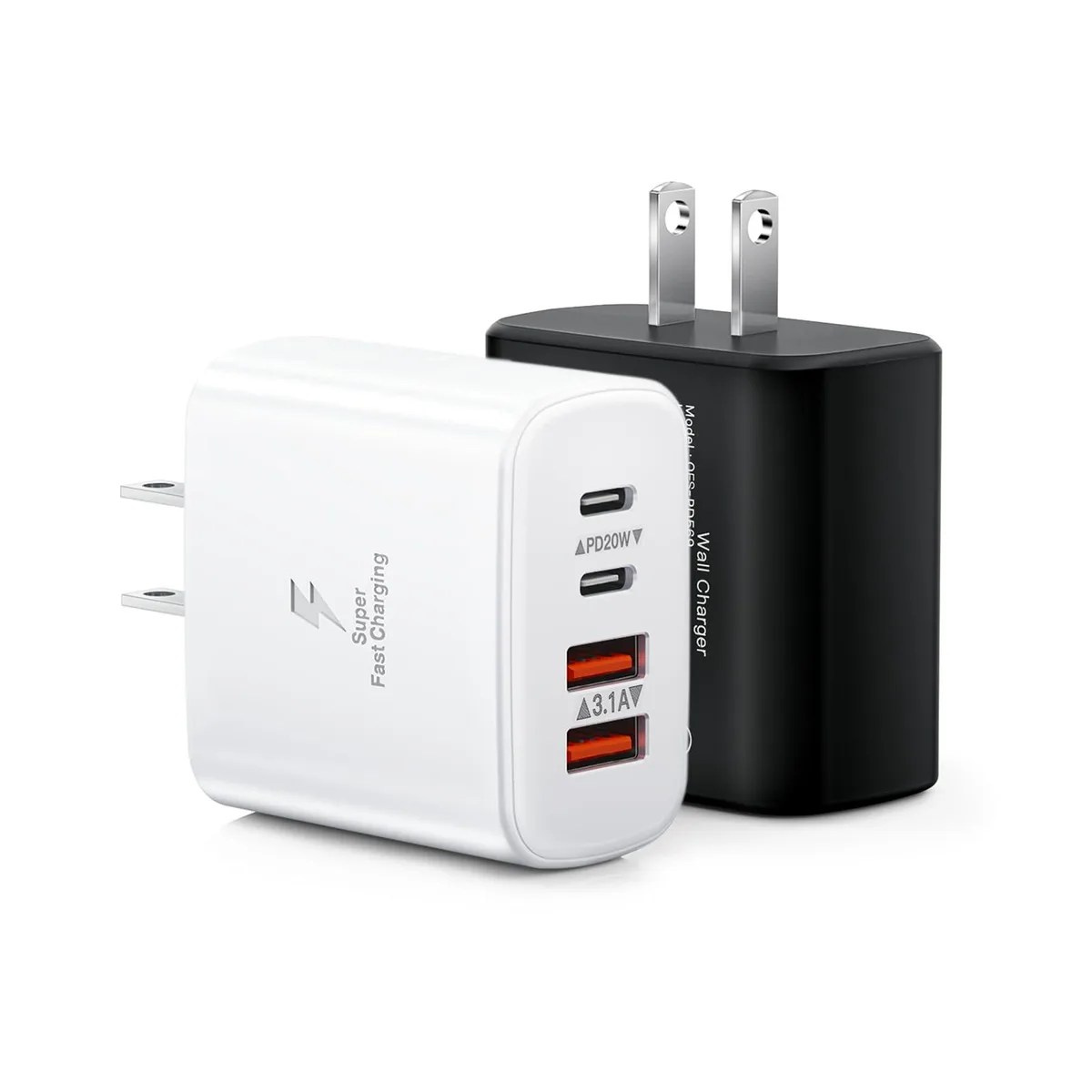KEHIPI KEHIPI OFS-PD569 40W 4-Port USB Charger 2-Pack White/Black — product photo