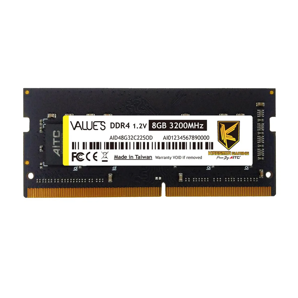 KINGSMAN GAMING KINGSMAN GAMING KSD48G32C22SOD 8GB DDR4 3200 CL22 laptop RAM — product photo